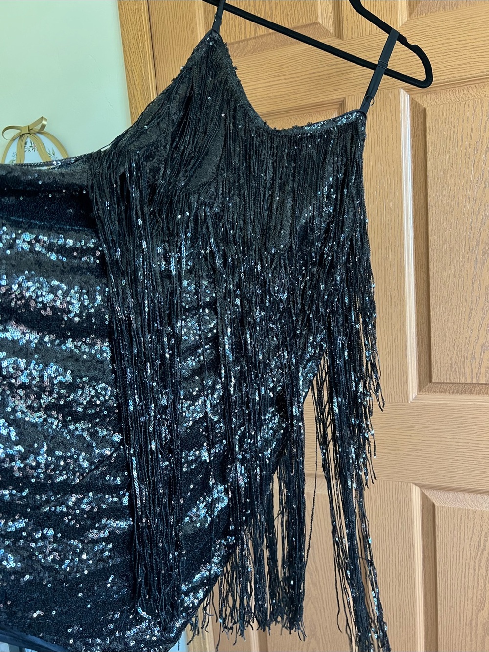 torrid Black Sequin Fringe Mini Dress